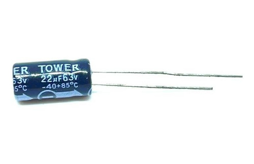 Kit 50 Peças - Capacitor Eletrolitico 22uf 63v Radial Tower