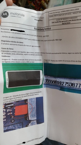 Moto G6play Defeito Entrou Água, Leia O Anuncio