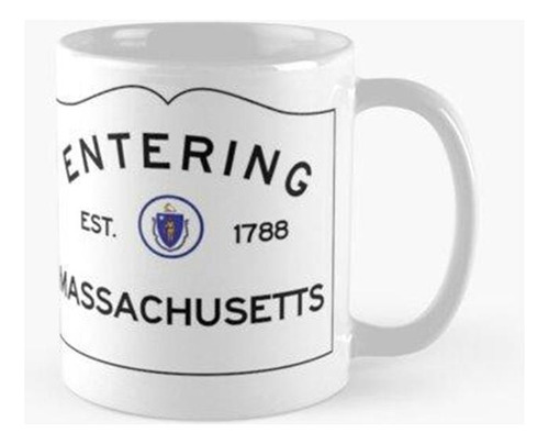 Taza Entrar En La Señal De Tráfico De Massachusetts Calidad 