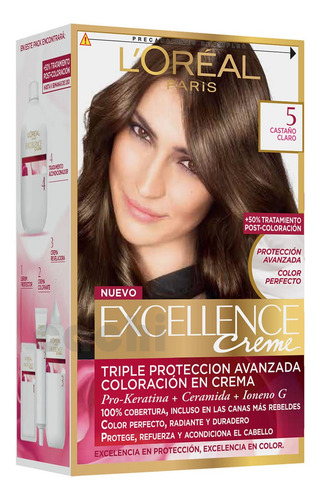 Tinta Loreal Excellence Creme Castaño Claro 5