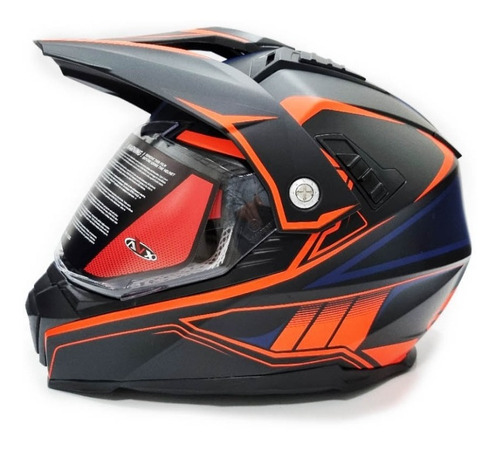 Casco Moto Avx Enduro Visera Doble Visor Fs606  Solomototeam