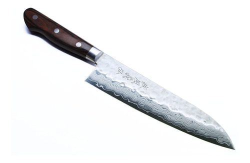 Yoshihiro Vg-10 Damascus Santoku Cuchillo Japonés Multiuso, 