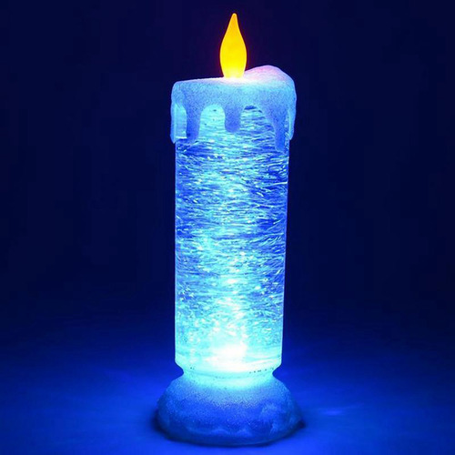 Luz Noturna Led Em Forma De Vela Que Muda De Cor Usb Glitter