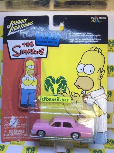 Bx20 Johnny Lightning Simpsons Homer Car Rosa Pink Desenho