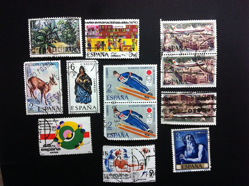 21 Timbres Postales Estampillas España 1970 & 80s +regalo