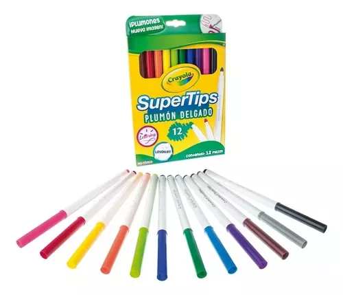 Plumones Crayola Super Tips Pastel 12 pzas