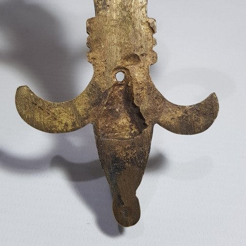 Imagen 6 de 8 de Antigua Percha Bronce Flor De Liz Para Baño Mag 60140