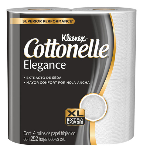 Papel Higiénico Kleenex Cottonelle Elegance 4 Rollos