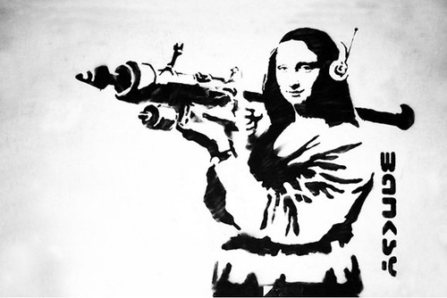 Stencil Plantilla Banksy Monalisa Bazooka A Pedido