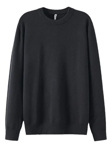 Suéter Tejido Cuello Redondo Mezcla De Lana Para Hombre