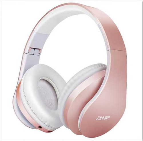 Auriculares Auriculares Inalámbricos Plegables Con Diadema T Color Rosa Color de la luz Blanco