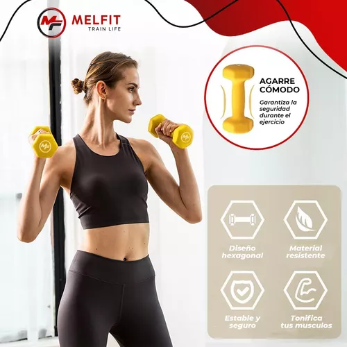 Set Kit Juego Mancuernas 6kg Melfit Pesas Entrenamiento Pro