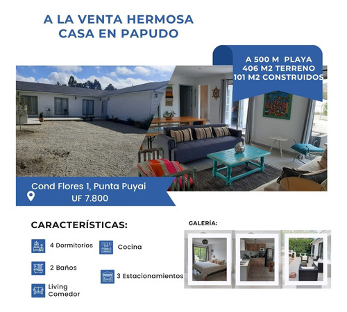 Venta Casa 4hab 2ba Papudo