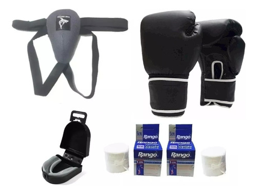 Protector Inguinal Coquilla + Guantes+ Vendas+ Bucal