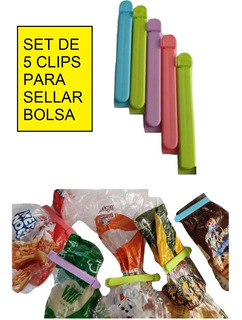 11Cm MEDIANO Pinzas Bolsas Alimentos Cocina Comida Cerrar Clips Cierre Sellar Pack Kit Set Colores 