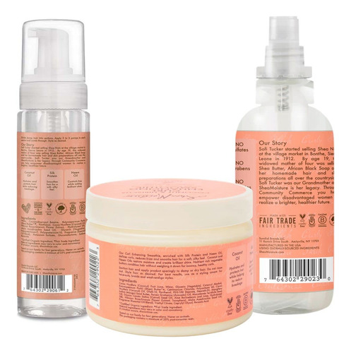 Pacote De Cabelo Sheamoisture Curly: Mousse Sem Frizz 220ml,