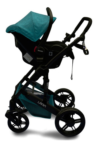 Coche Mega Baby Bebe Convertible Tres En Uno Con Huevito + Asiento Moisés Cuna Plegable Liviano