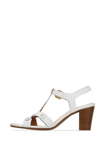 Sandalias Blancas Tacón Ancho Mujer Andrea 2542423 | Envío gratis