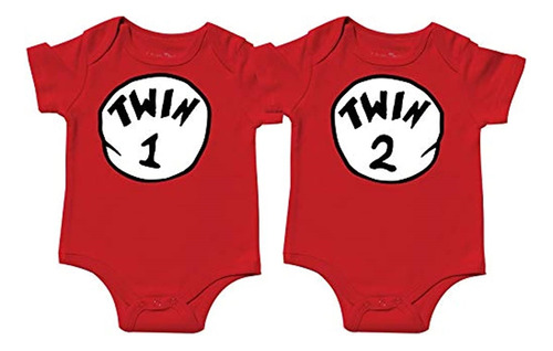 Bodys Para Bebés Unisex Juego De Unidades Para Gemelos Rojo