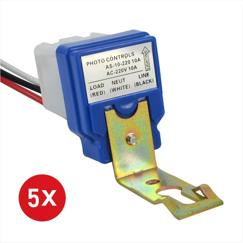 Imagen 4 de 7 de Pack 5 Fotocelda Sensor Encendido Luminarias Para 220v, 10a