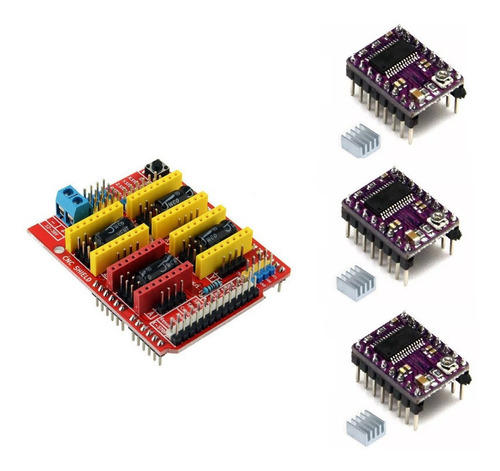 Kit Cnc Shield Impresora 3d + 3x Drv8825 Arduino