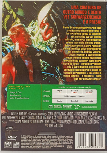 Dvd O Predador - Arnold Schwarzenegger 1987 Excelente