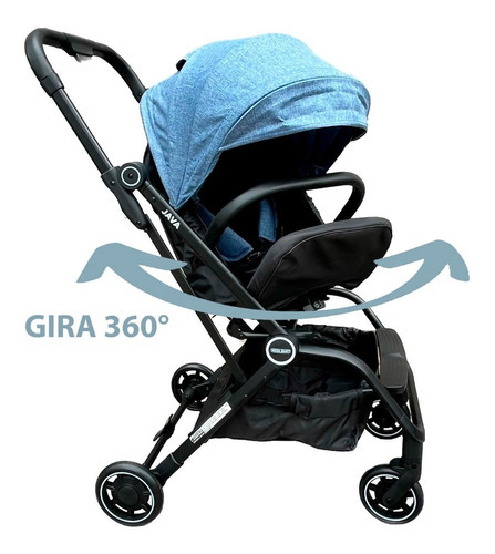 Coche Cuna Bebè Mega Baby Java 360º Rebatible Y Compacto Color Blue