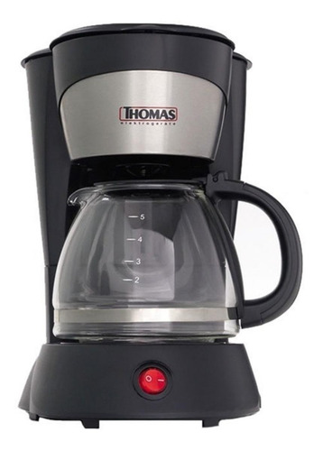 Imagen 1 de 4 de Cafetera Thomas TH-130 semi automática negra y plateada de filtro 220V - 240V