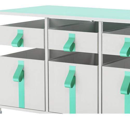 Cómoda De Acero Con 6 Cajones Para Ropa Y Juguetes Color Verde