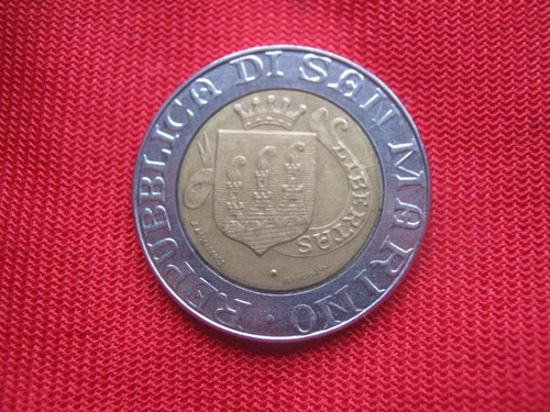 San Marino 500 Lira 1989 Bimetálica 