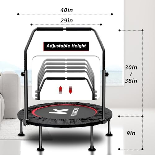 Kensone - Mini Trampolín Plegable De 40 Pulgadas/48 Pulgadas
