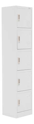 Locker Metalico 5 Puertas Guardex Casillero De Oficina Chapa Color Gris Claro