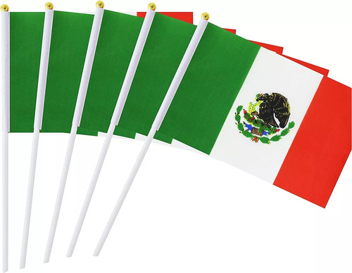 50 Piezas Pequeña Bandera De Mexico De Mano Bandera Mexicana