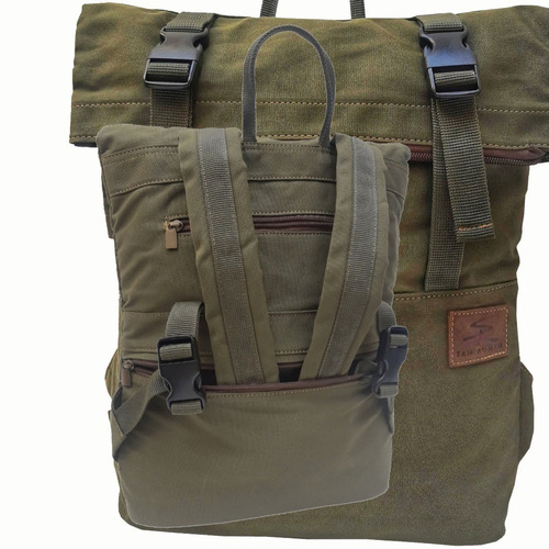 Mochila Lona Algodón Imper Magritte Bike San Roman