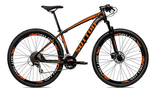 Bicicleta Aro 29 Sutton Half Freio A Disco Bike 24v Cor Preto/Laranja Tamanho do quadro 19