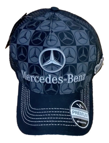 Boné Mercedes Benz Trucker Formula One Snapback Tela Preta