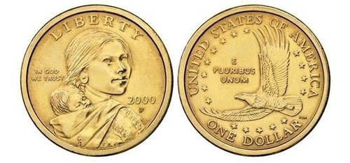 Moneda Dólar Americano Año 2000 D, Conmemorativa Sacaguawea