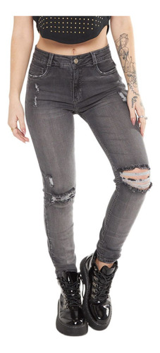 Jeans Mujer High Waist 1610 Gris Paradise Jeans