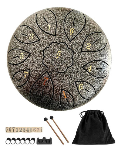 6 Steel Tongue Drum With Sack Hammers,