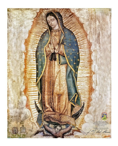 Virgen De Guadalupe Oficial Giclee En Lienzo 50x63 Cm