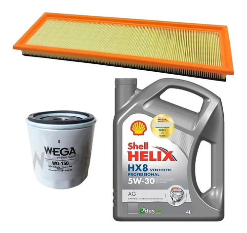 Kit Filtros Wega + Shell Helix Hx8 5w30 4lt Ford Ka 2 1.0 8v