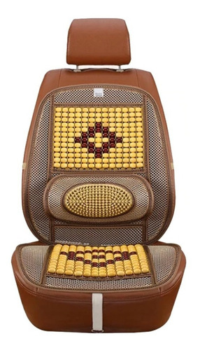 Cubre Asiento Respaldo Bolas Madera Bambu Esferas