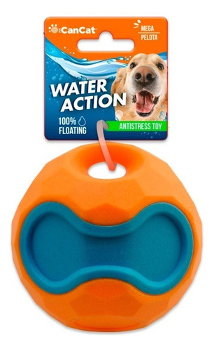 Juguete Perro Mega Pelota Water Action Cancat Color Naranja Con Azul