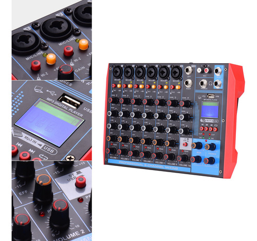 Mesa De Mezclas +48v Dj Music Grabación En Red Mezclador De