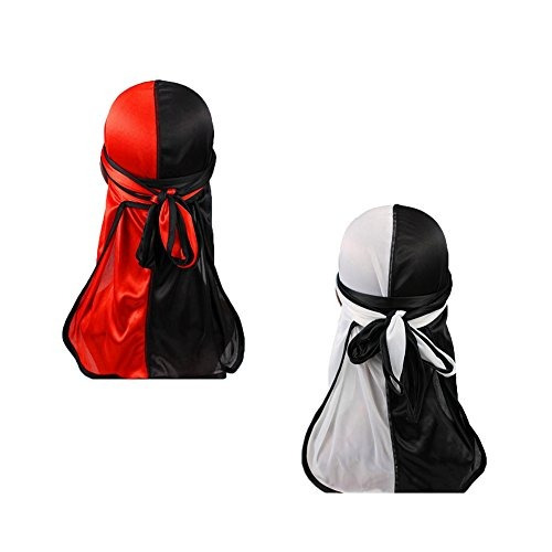 Hiphop Gorra De Dos Tonos Para Hombre Sedosa Durag 2 Piezas