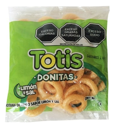 Totis Donitas Chicharrón Sal Y Limón 50 Pz De 8 G C/u