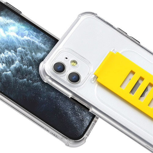 Capa Silicone Suporte Compatível Com iPhone 12 Mini (5.4 ) Cor Amarelo