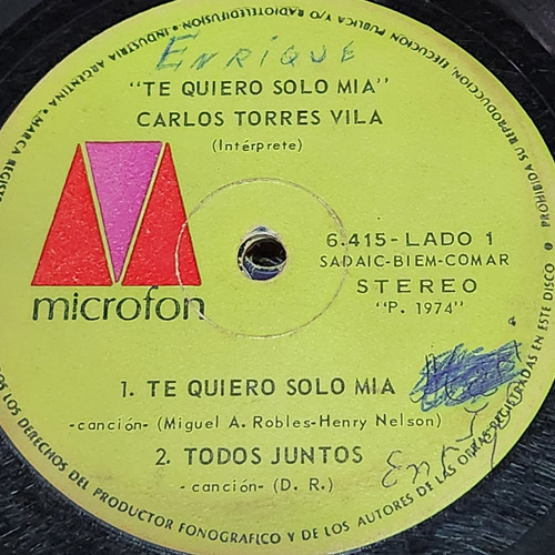 Simple Carlos Torres Vila Te Quiero Solo Mia Microfon C8