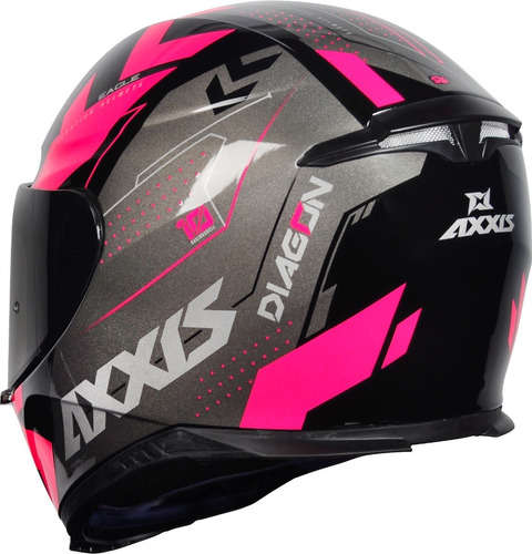 Capacete Axxis Eagle Diagon Rosa Capacete Feminino