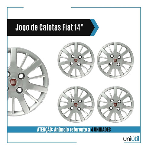 Jogo 4 Calotas Aro 14 Siena E Palio 2019 E 2010 Prata